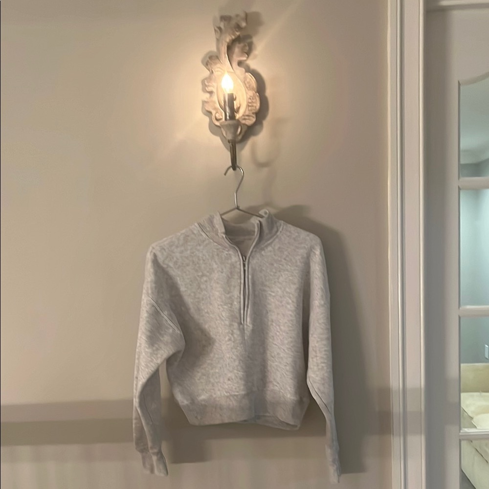 Women’s Gray Quarter-Zip Sweater